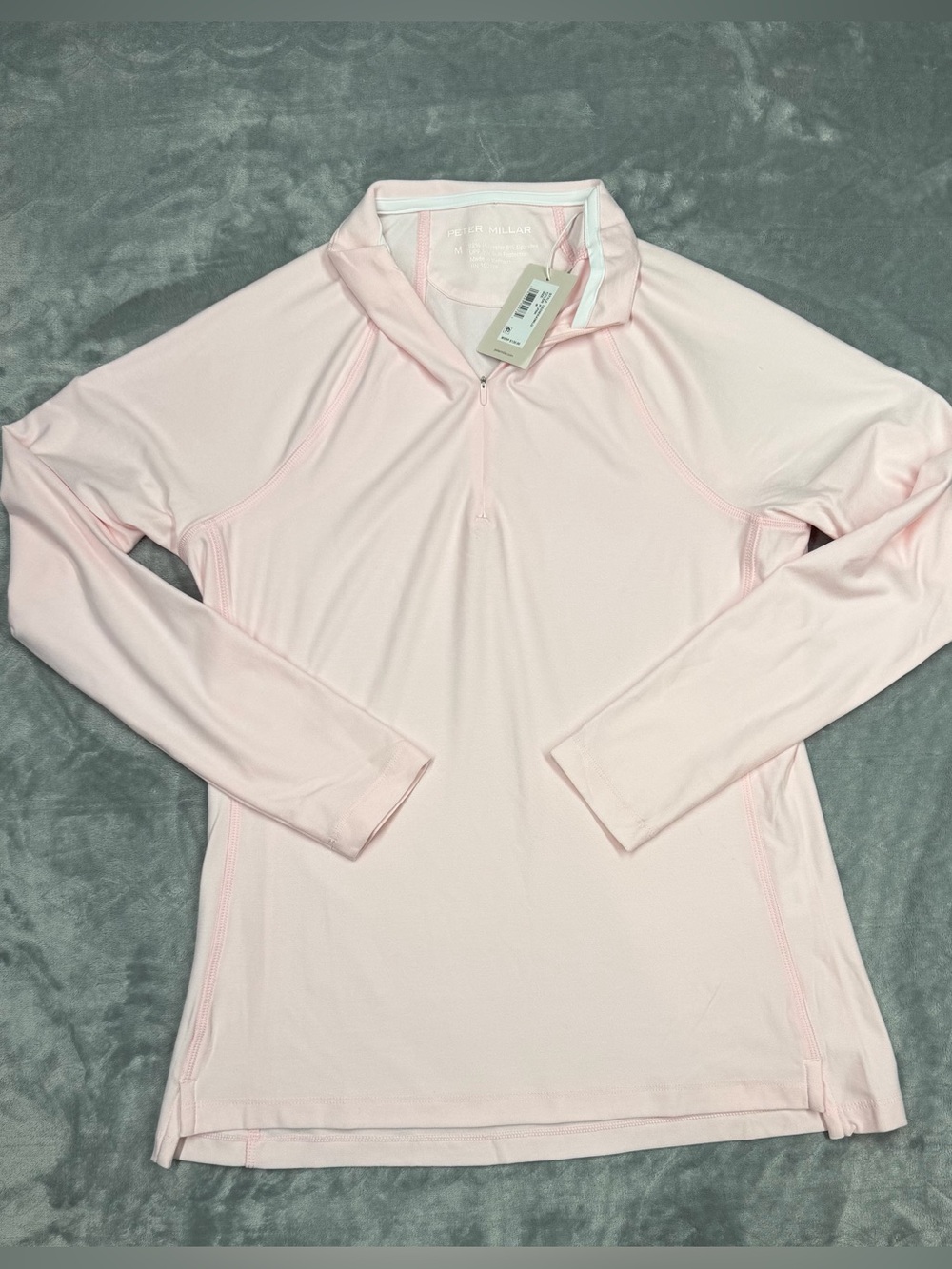 Peter Millar Light Pink Long-Sleeve Quarter-Zip Sun Protection Pullover